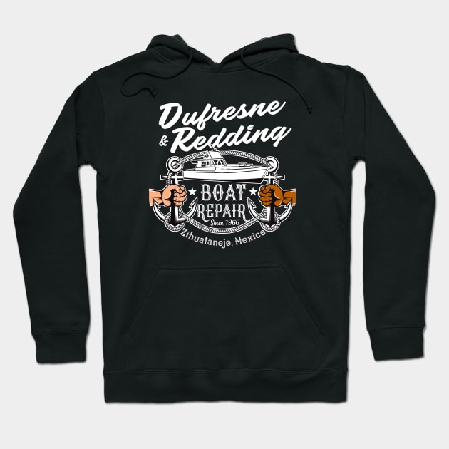 Dufresne & Redding Boat Repair Zihuatanejo Mexico Hoodie by Alema Art